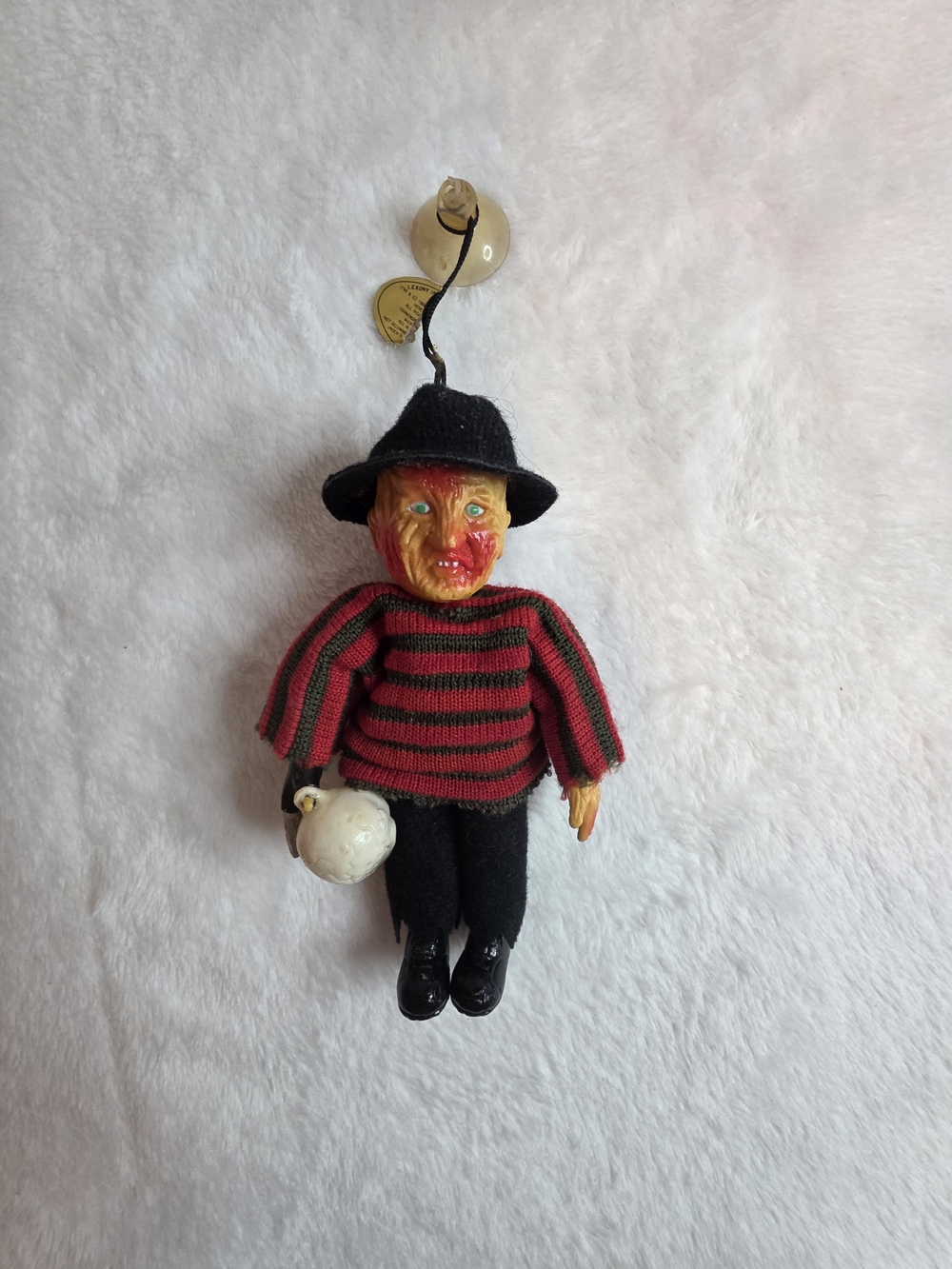 Vintage Freddy Krueger Suction Cup Window Doll Figure, Horror Nightmare Decor
